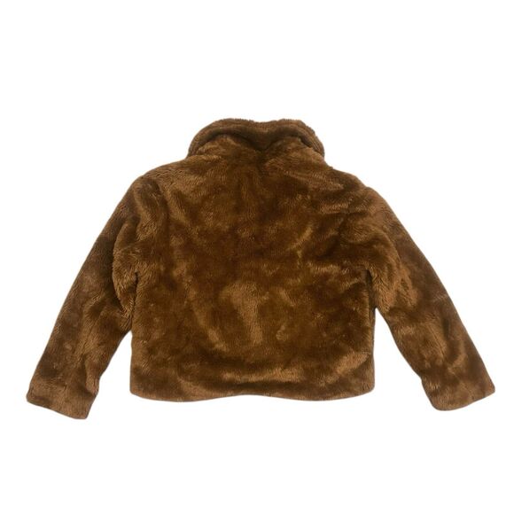 Free People Mena Brown Faux Fur Cropped Teddy Coat Jacket Women’s Size Medium - Picture 8 of 12